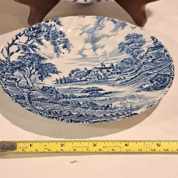 2 Ridgway Ironstone Meadowsweet Blue Plates Staffordshire England. - Picture 2 of 8